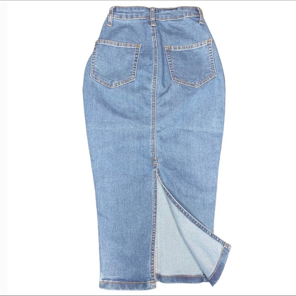 COPY - Pretty Little Thing Blue Jean Skirt S 2, NWT - Picture 2 of 5